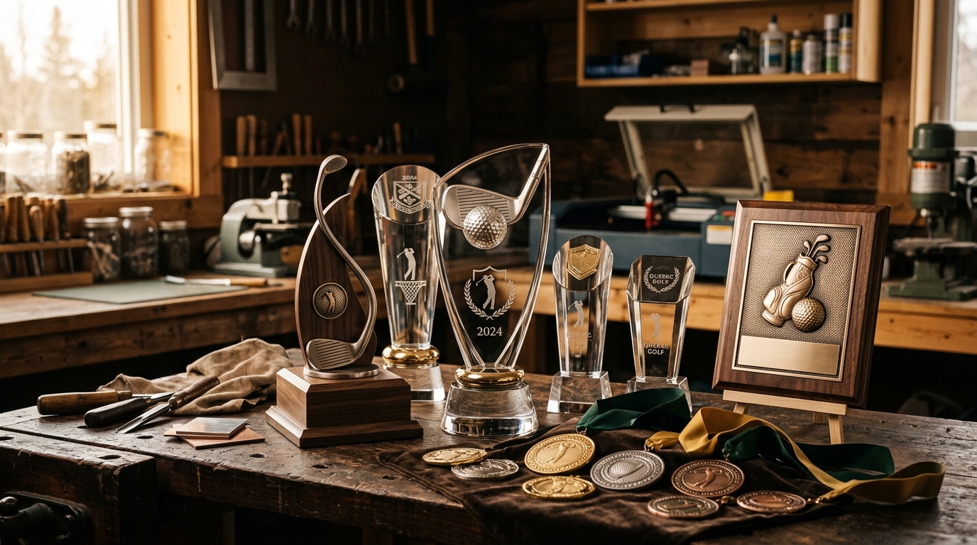 Trophées et médailles pour tournois de golf au Québec : guide pour les organisateurs