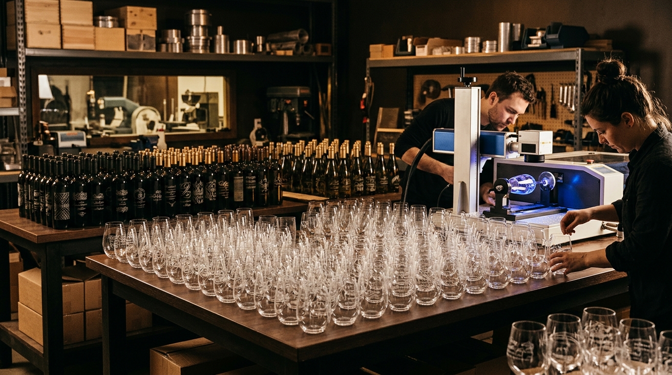 Étude de cas : graver 500 verres et bouteilles pour un gala