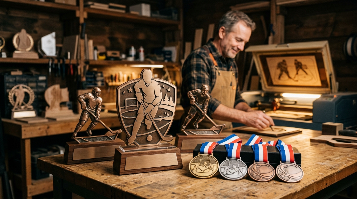 Trophées et médailles pour tournois de hockey cosom et dek hockey au Québec : guide pour les organisateurs