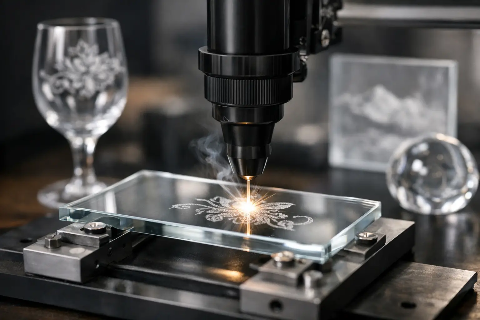 Gravure laser sur verre pour des finitions précises