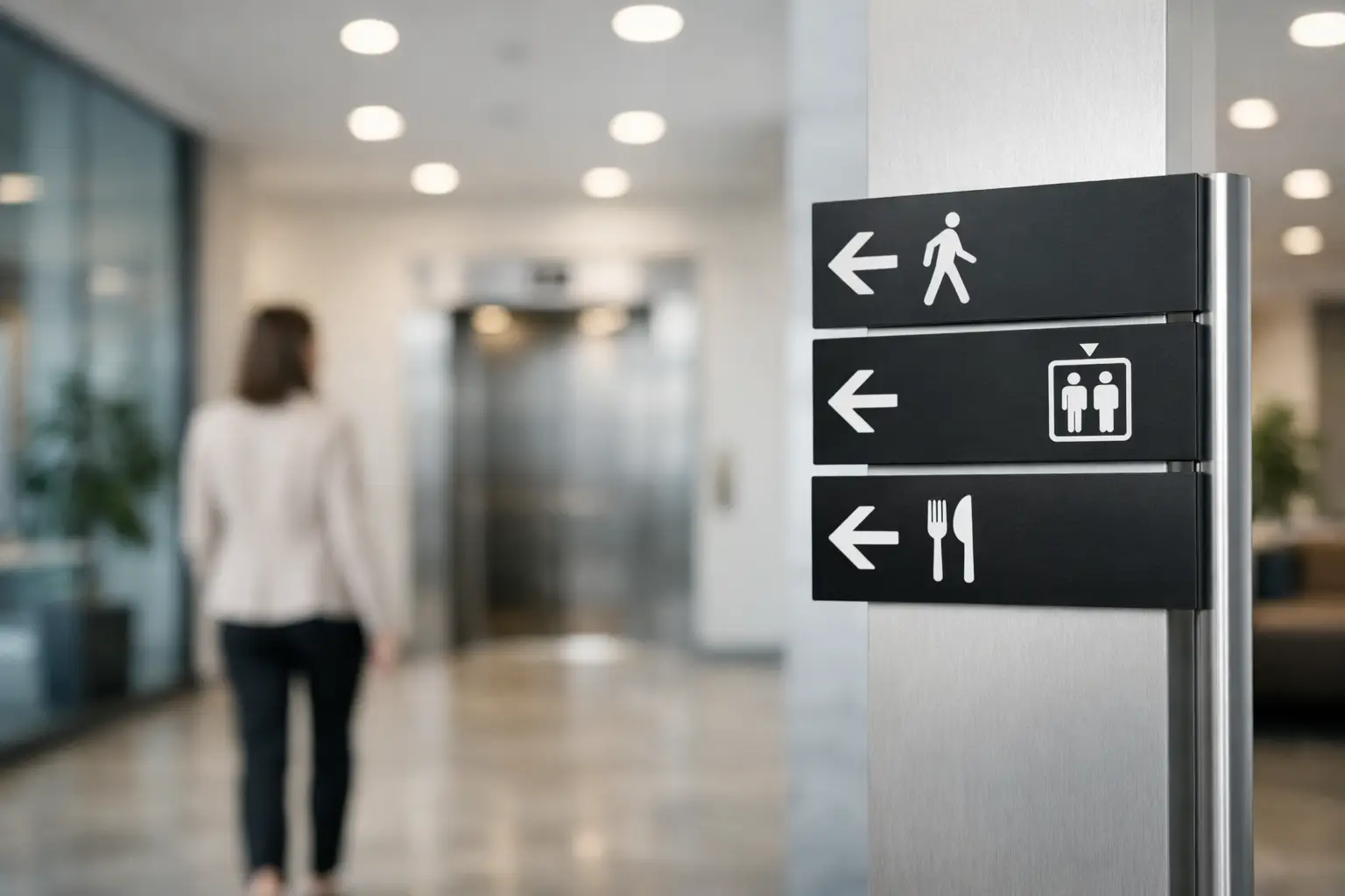Poser une signalisation directionnelle intérieure