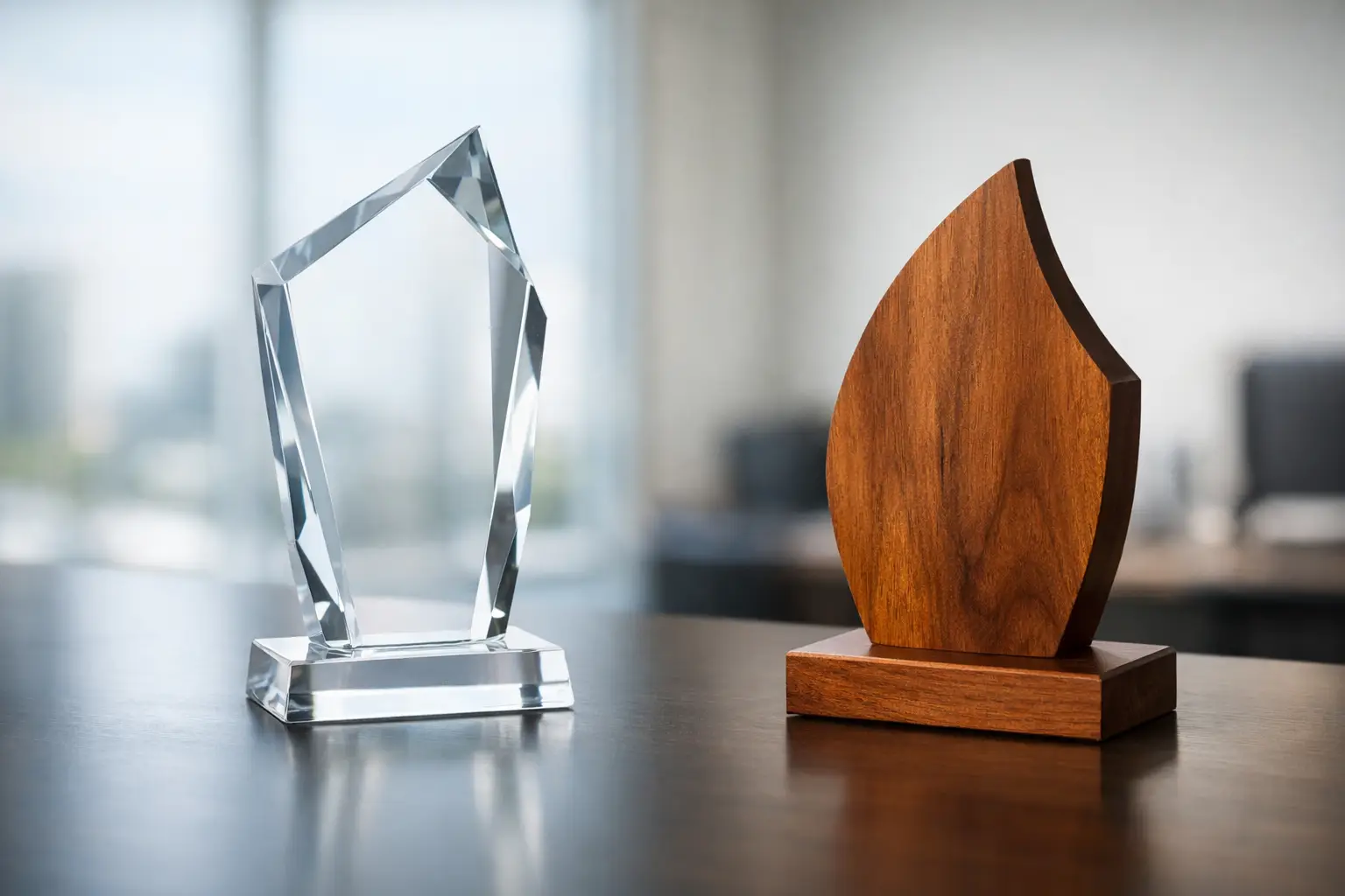 Trophée en cristal ou bois : lequel choisir ?