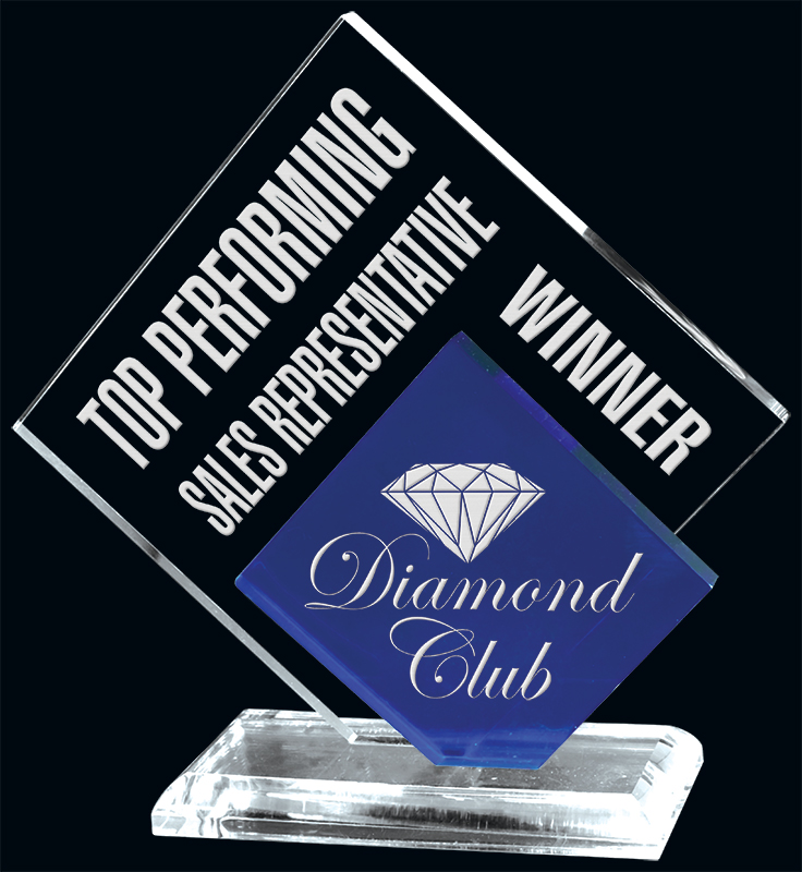 Trophée acrylique Double Diamant