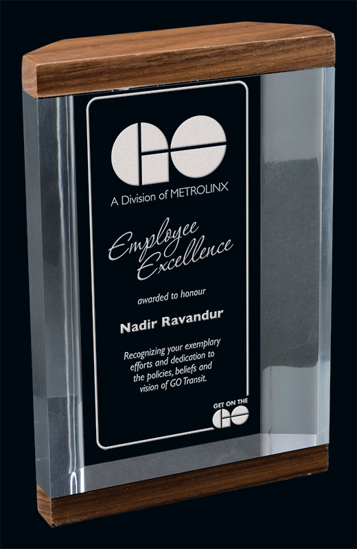 Plaque acrylique noyer massif transparent