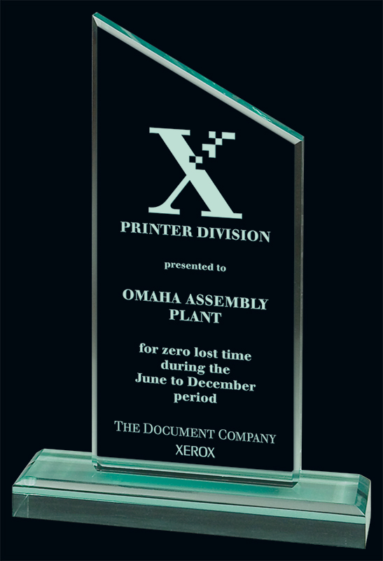 Trophée acrylique jade sommet