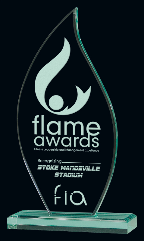 Trophée acrylique jade flamme