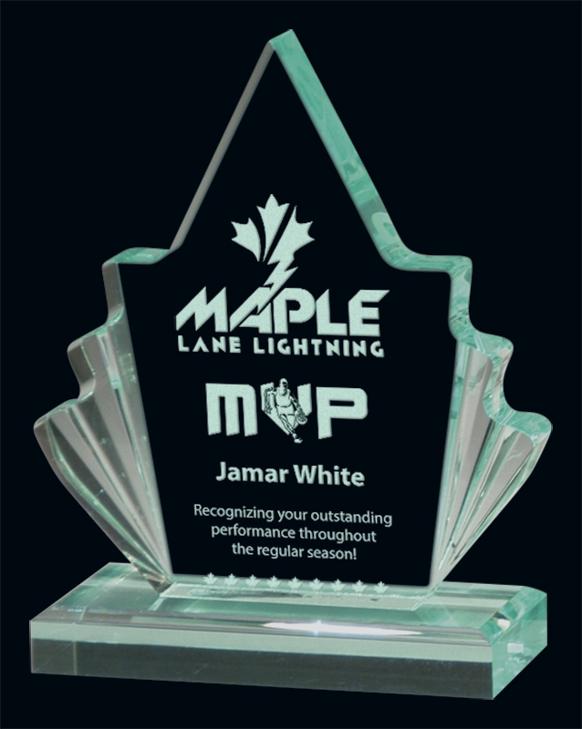 Trophée acrylique Jade Feuille d'érable
