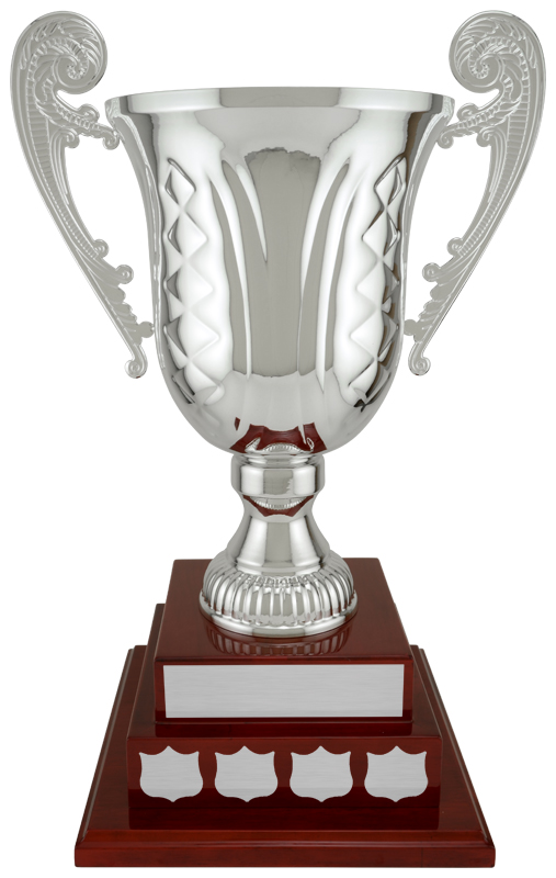 Trophée coupe Mancini base piano or