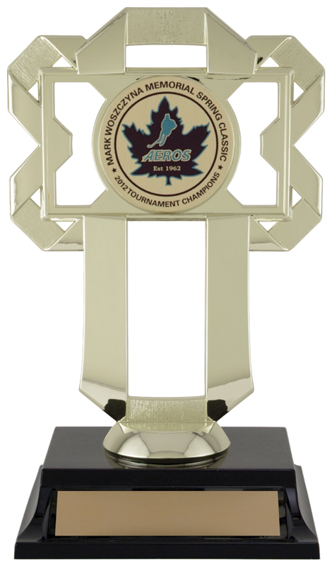 Trophée figurine disque étoile mosaïque 7-3/4 po
