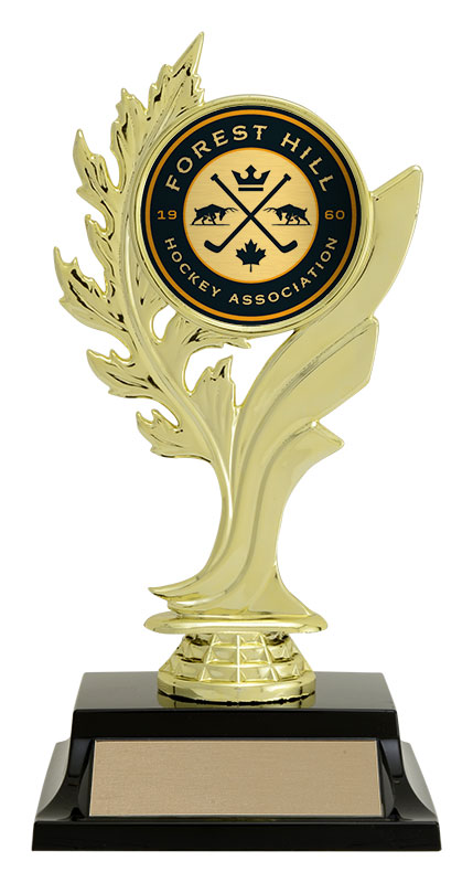 Trophée colonne feuille étoile 7 po