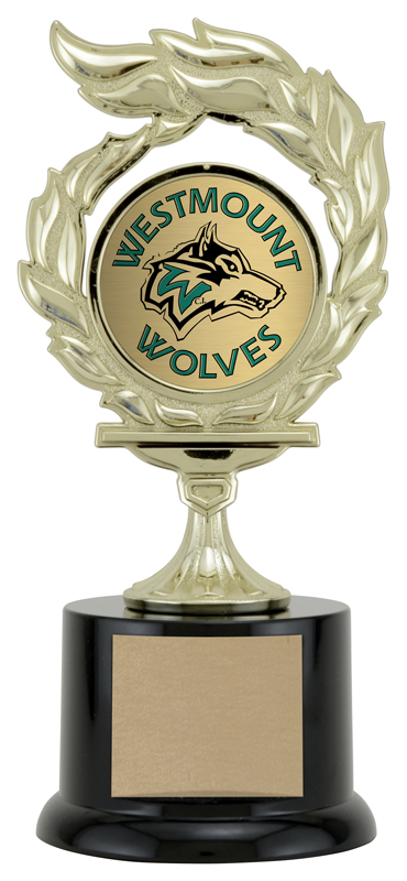 Trophée colonne étoile flamme 7¾ po
