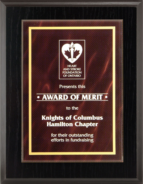 Plaque acrylique Austin rouge 10 po — 10 po · Réf. PDU-AT22PAKAG314 — gravure personnalisée — Mr Trophée