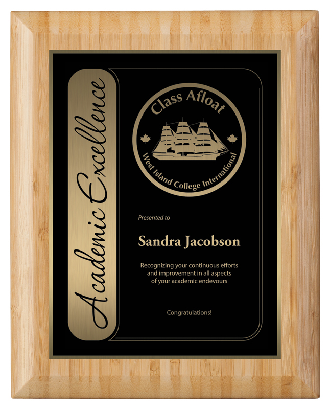 Plaque bambou gravée au laser