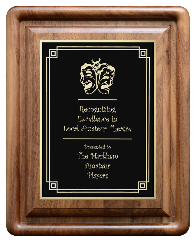 Plaque noyer galerie gravée laser