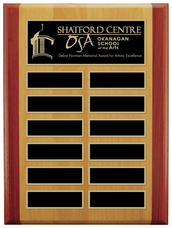 Plaque annuelle aulne palissandre gravée