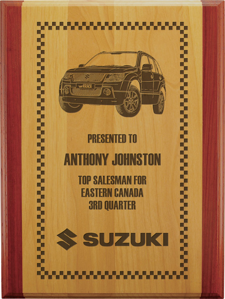 Plaque aulne palissandre gravée