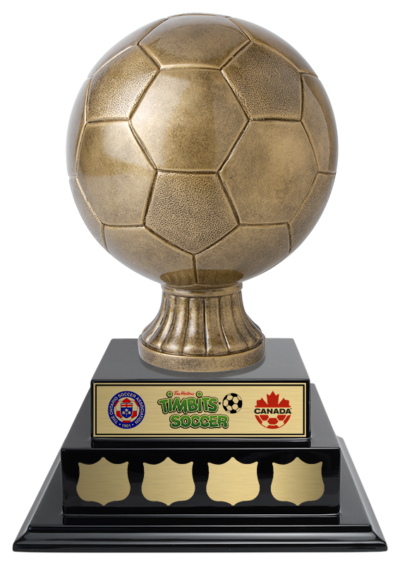 Trophée résine soccer annuel XL 15 po