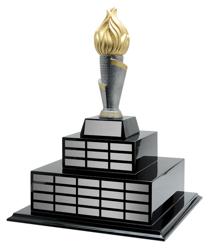 Trophée résine tour annuel grand 17½ po