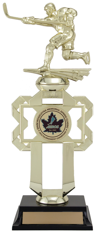 Trophée socle disque étoile mosaïque 13 po