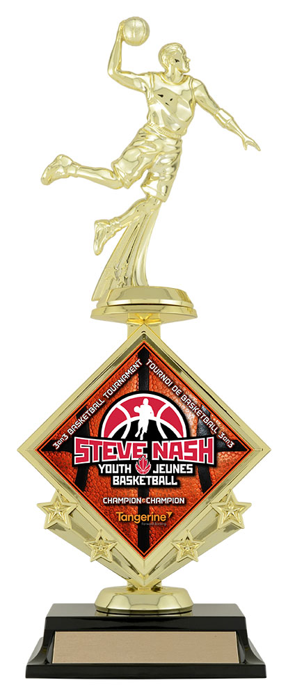 Trophée étoile diamant 11¾ po or