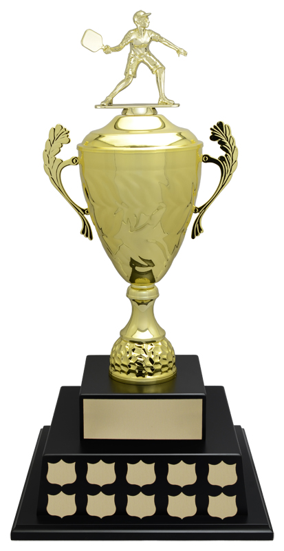Trophée Avellino figurine noyer or argent