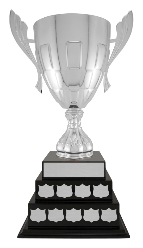 Trophée coupe Iron Man base piano or