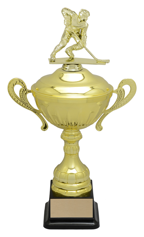 Coupe Sassello dorée avec figurine 17 po