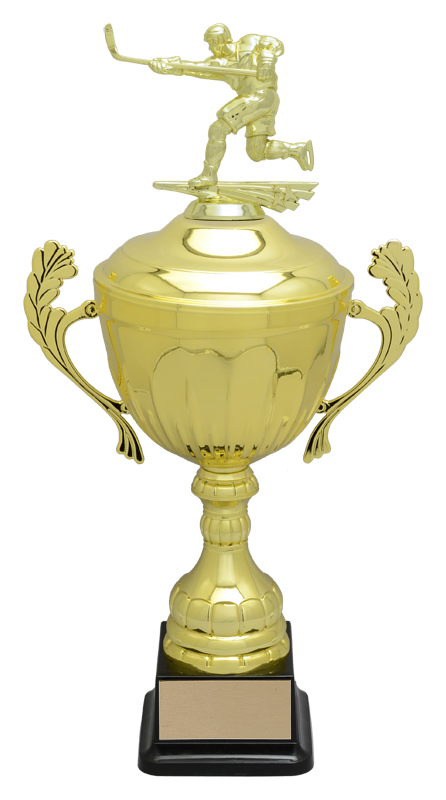 Coupe Tavarone dorée avec figurine 16¾ po