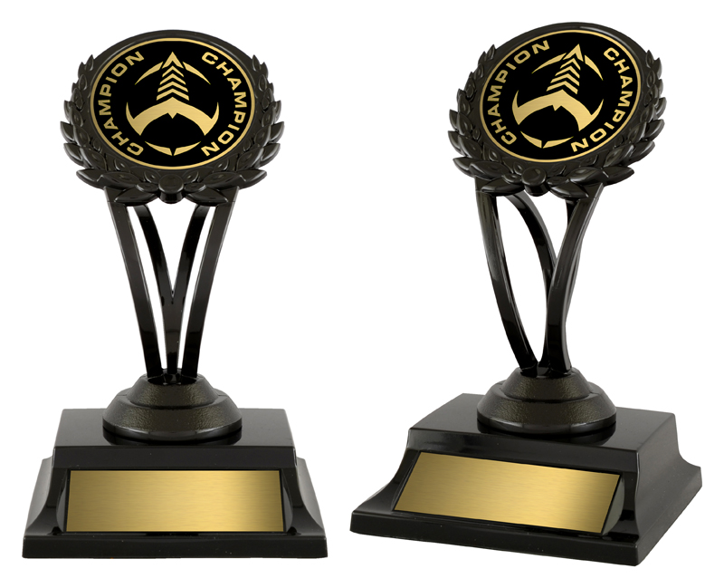 Trophée Corona 5¾ po noir — 5¾ po · Réf. PDU-AT26HR33101K — gravure personnalisée — Mr Trophée