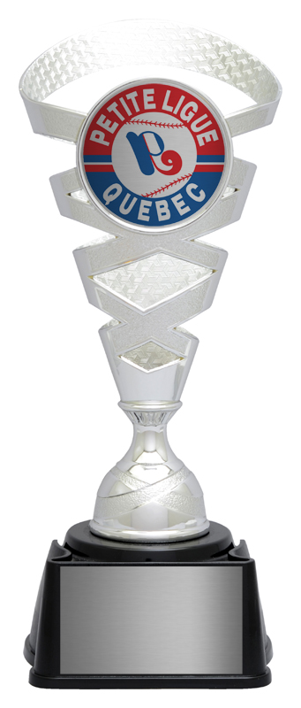 Trophée support Intrepid argent 9-3/8 po — 93/8 po · Réf. PDU-AT26HR33103S — gravure personnalisée — Mr Trophée