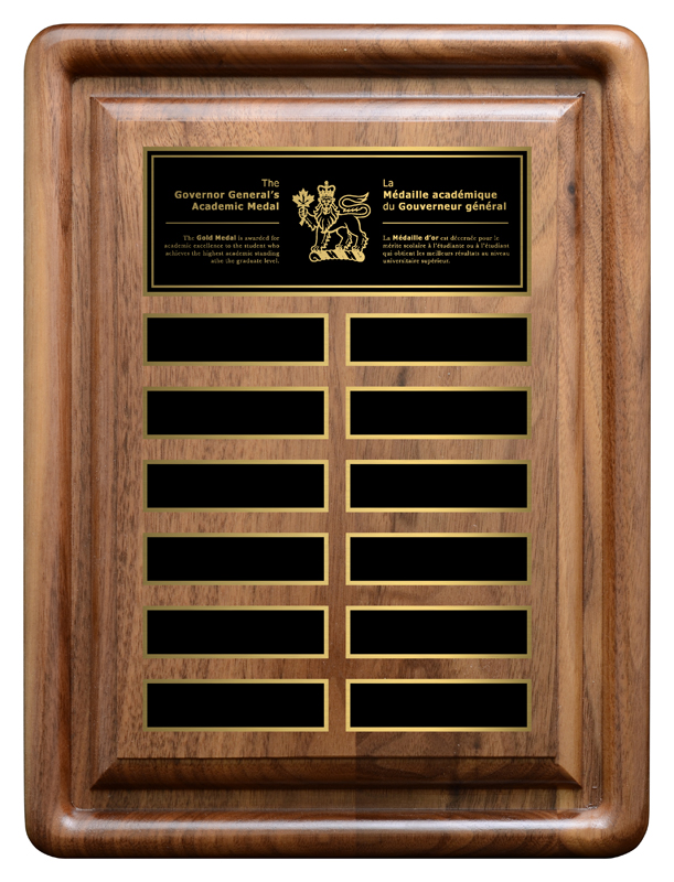 Plaque annuelle noyer galerie sublimée