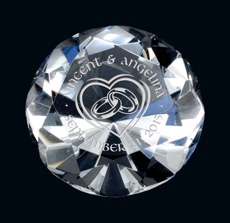 Presse-papier cristal diamant 2 po