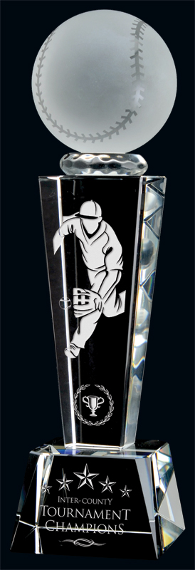 Trophée cristal baseball Vapour 8⅝ po