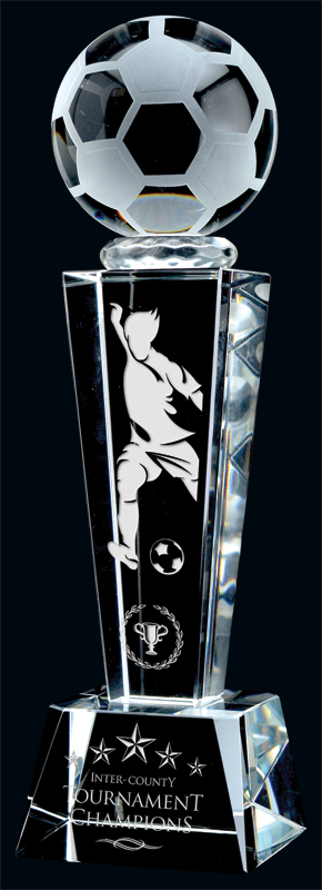 Trophée cristal hockey soccer Vapour 8⅝ po