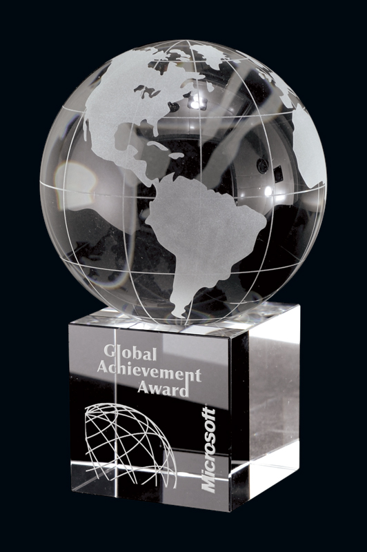 Trophée cristal Unity avec socle