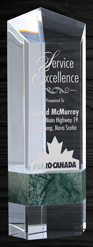 Trophée cristal et marbre Palisade