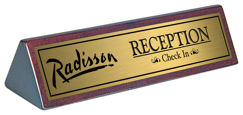 Plaque rosewood porte-nom 2 po