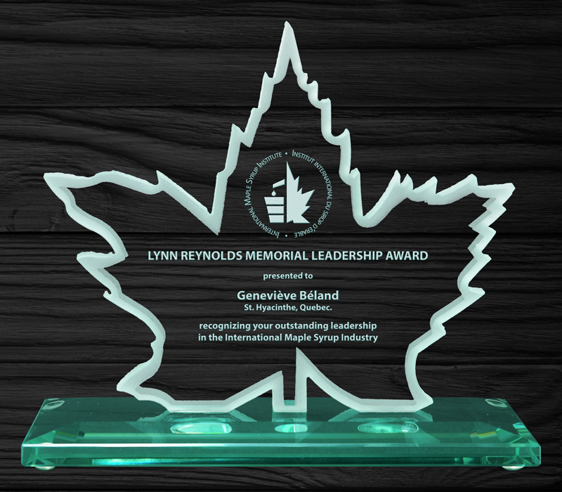 Trophée cristal feuille d'érable