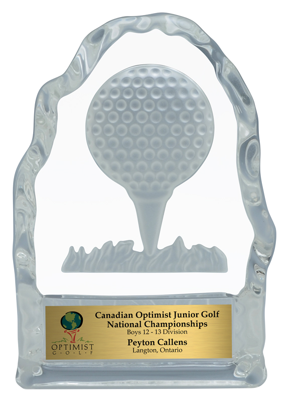 Trophée verre golf Iceberg avec couronne