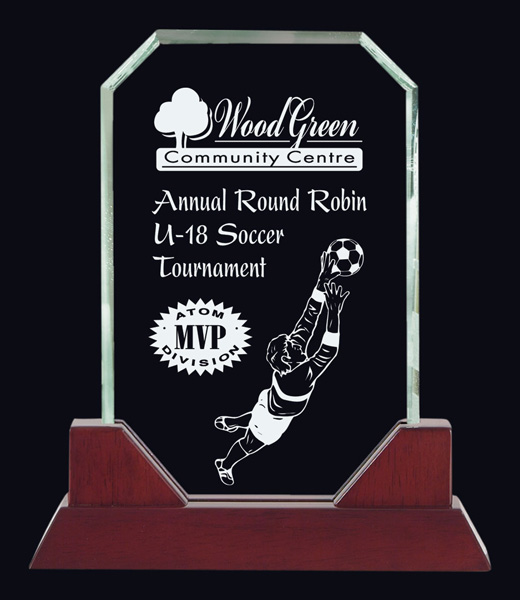 Trophée verre Hudson fini piano 9¾ po