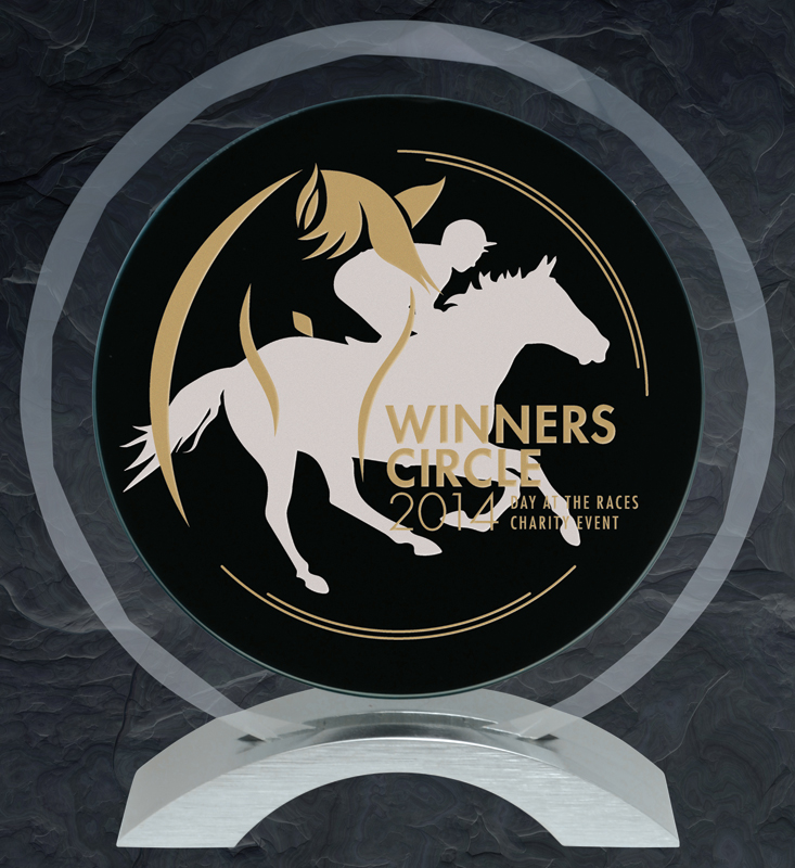 Trophée verre noir Meridian 6¾ po