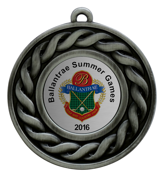 Médaille argent antique série 19 — Standard · Réf. PDU-MH00019AS — gravure personnalisée — Mr Trophée
