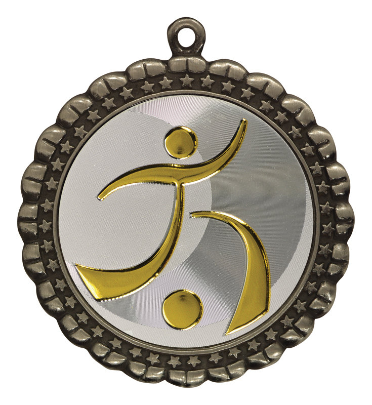 Médaille suspendue argent antique — Standard · Réf. PDU-MH00037AS — gravure personnalisée — Mr Trophée