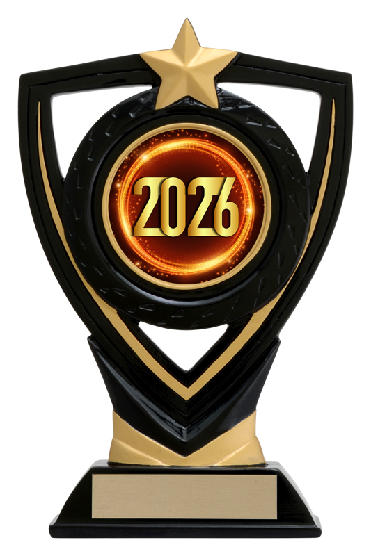 Trophée résine bouclier feuille