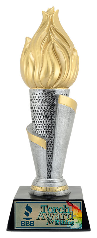 Trophée résine tour flambeau inversé 10¾ po