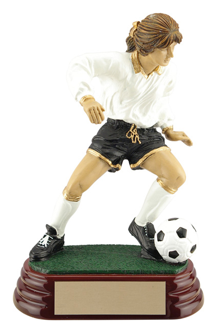 Trophée résine soccer joueuse 2 femme 6 po