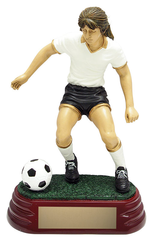 Trophée résine soccer joueuse 1 femme 6 po