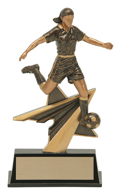 Trophée résine soccer femme Star Power 7 po