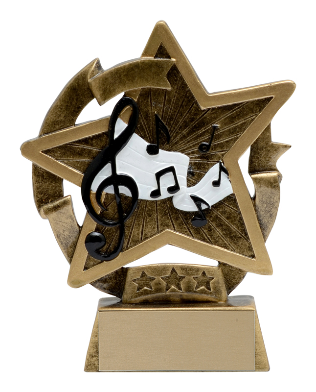Trophée résine Star Gazer musique 5 po