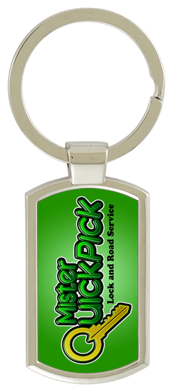 Porte-clés zinc rectangulaire sublimé